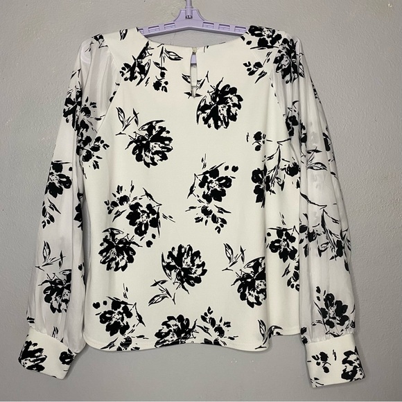 MELLODAY | Women's Flower Print Blouse Size M - Picture 2 of 8